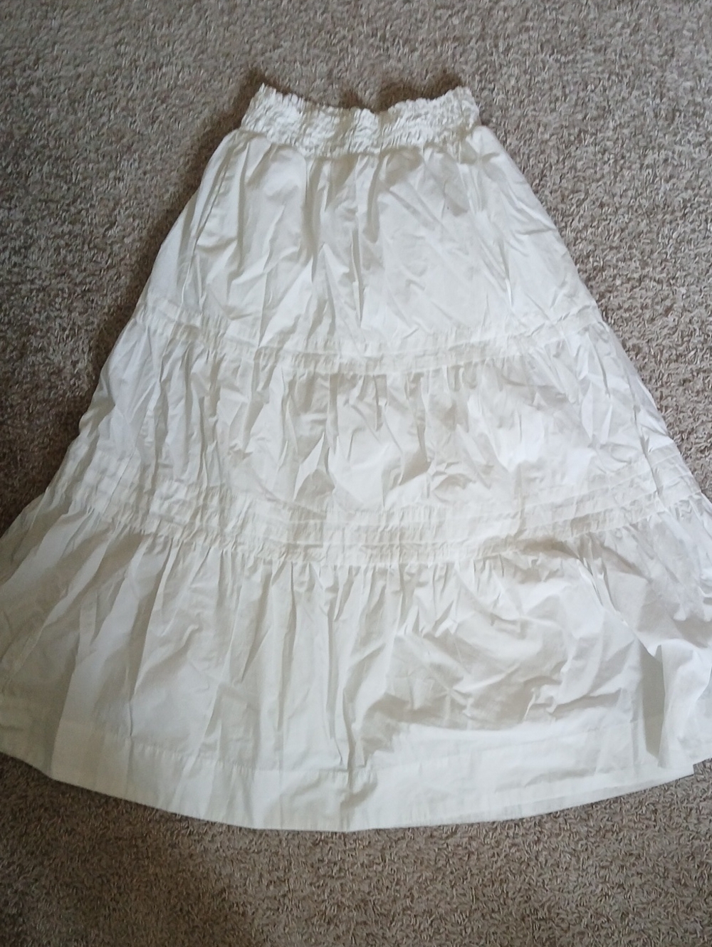 Quince White Tiered Maxi Skirt with Organic Cotton